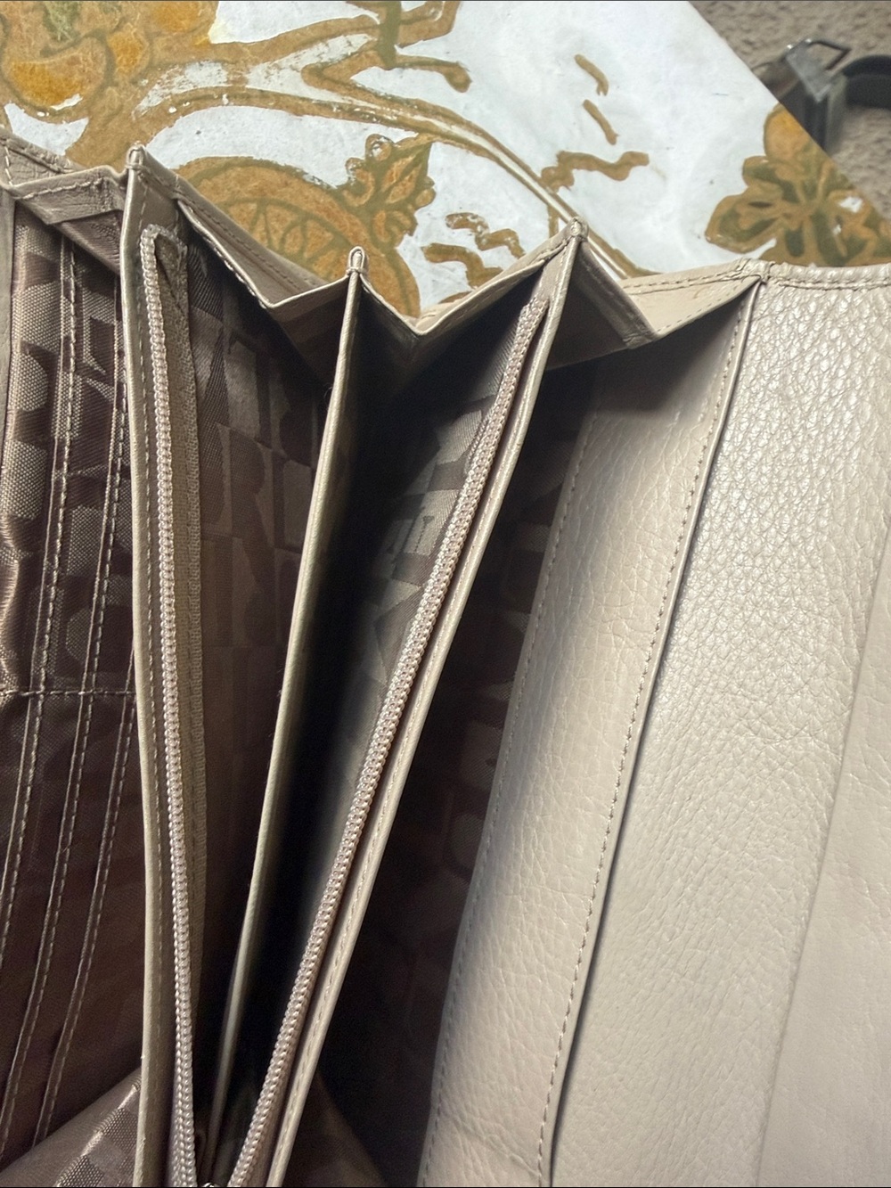 Furla Taupe Leather Accordion Wallet - Picture 4 of 4